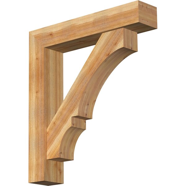 Ekena Millwork Balboa Block Rough Sawn Bracket w/ Offset Brace, Western Red Cedar, 8"W x 40"D x 44"H BKT0806X40X44BOA05RWR - main